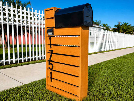 Stained Wood Top-Mount Mailbox