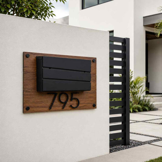 Wood Address Sign - Cumaru Wood