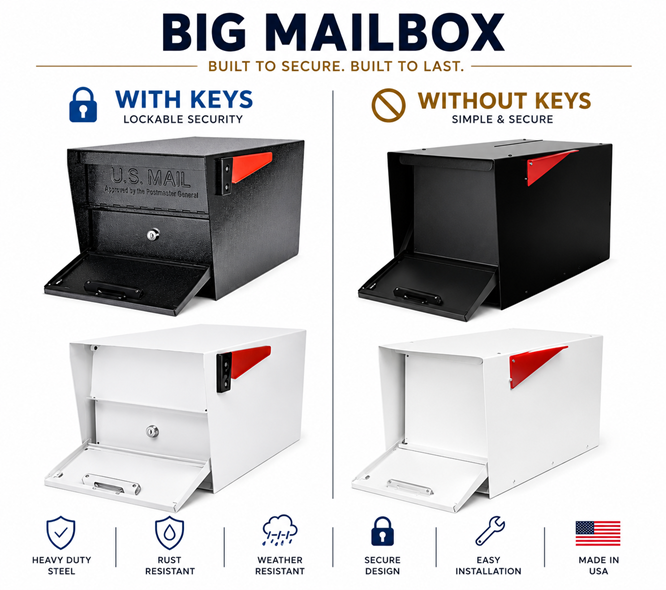 Composite Slat Wood Color Top-Mount Mailbox
