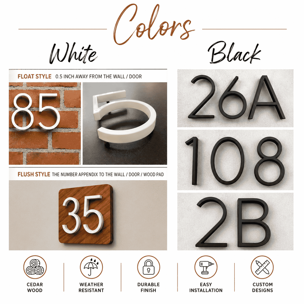 IPE Hardwood Address Sign with LED Numbers