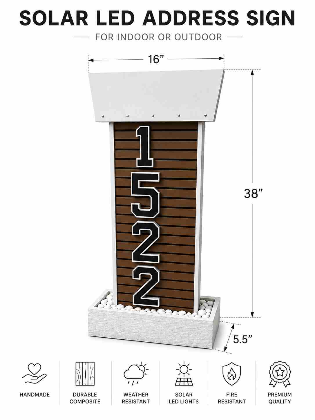 Buzón Baby Composite con Números LED Solares