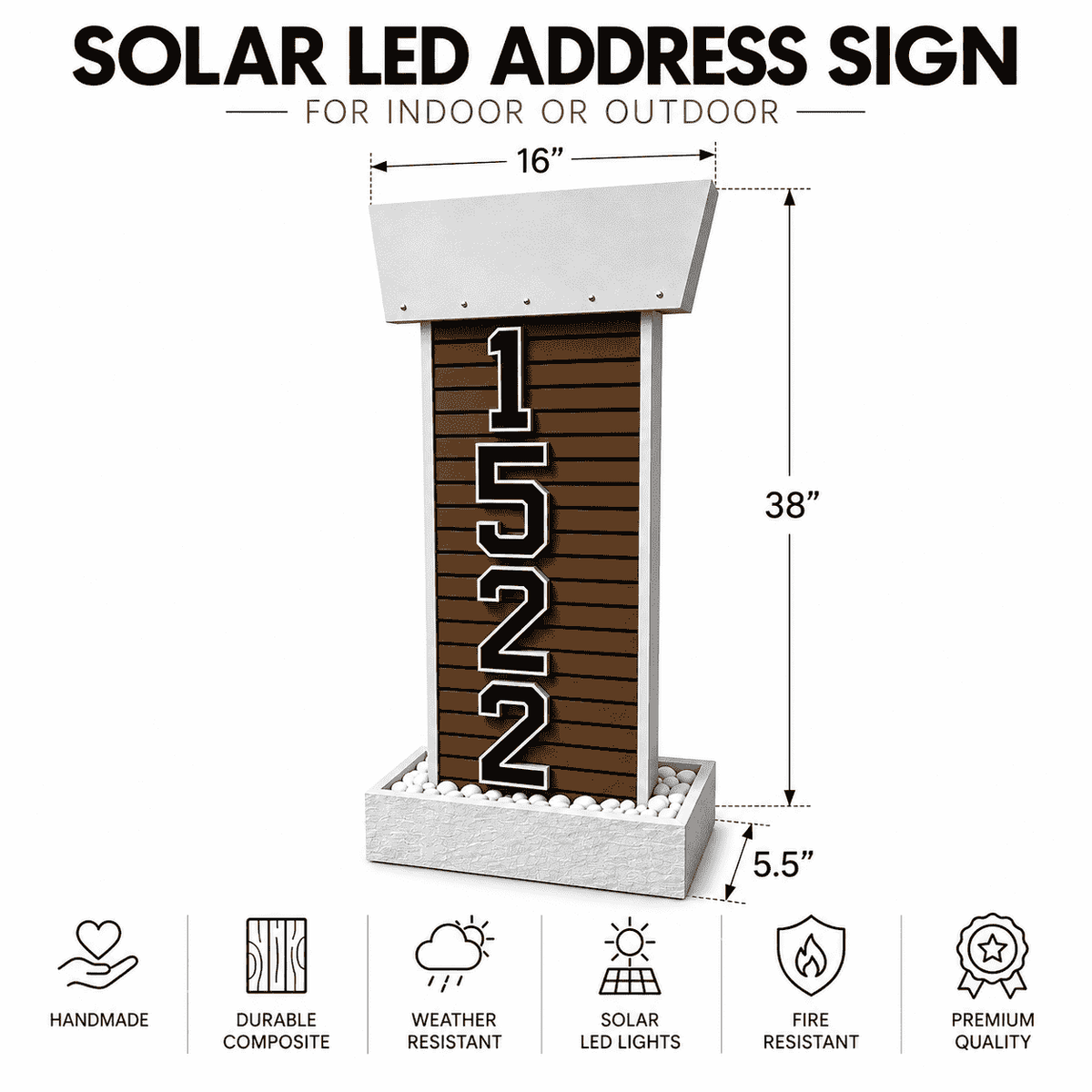 Buzón Baby Composite con Números LED Solares