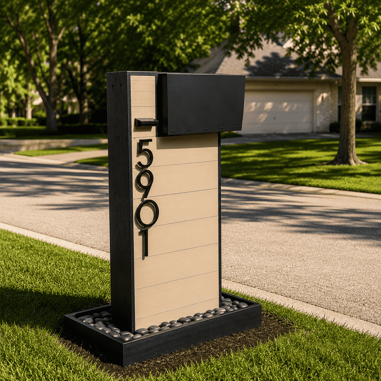 Cedar Wood Top-Mount Rustic Mailbox