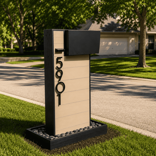 Cedar Wood Top-Mount Rustic Mailbox