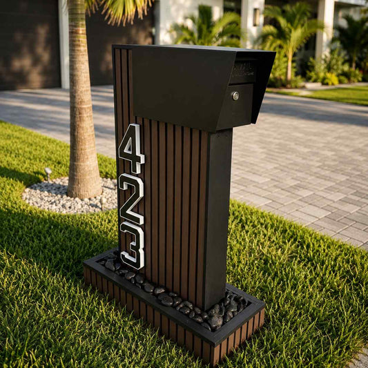 Modern NORX Composite Mailbox with Solar Light