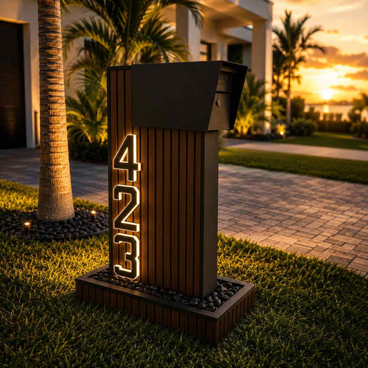 Modern NORX Composite Mailbox with Solar Light