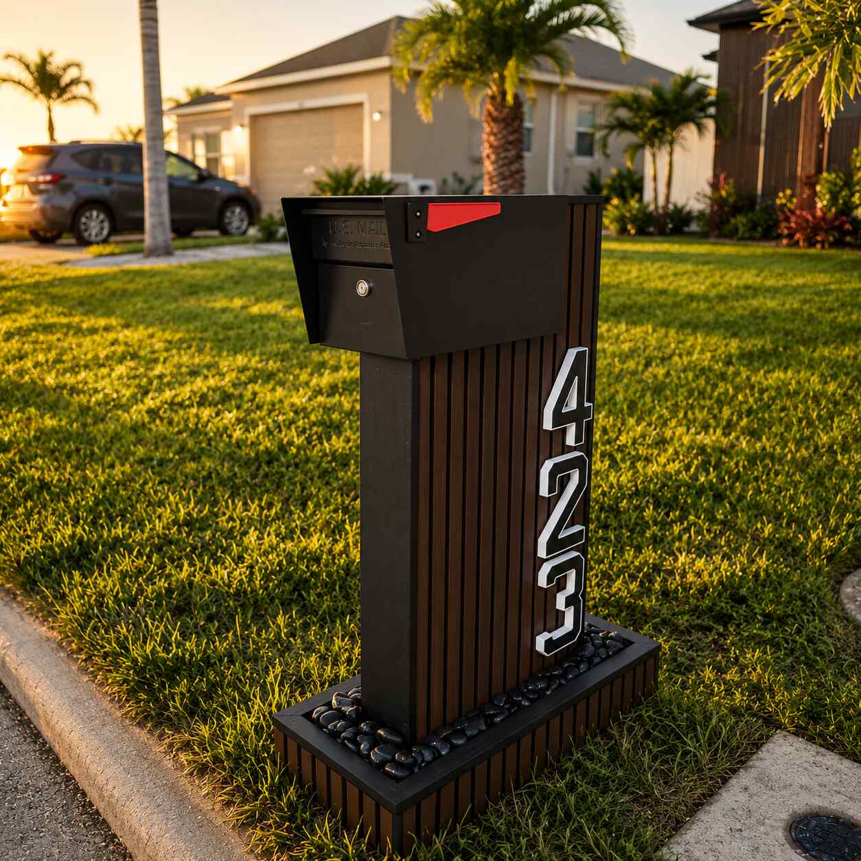 Modern NORX Composite Mailbox with Solar Light