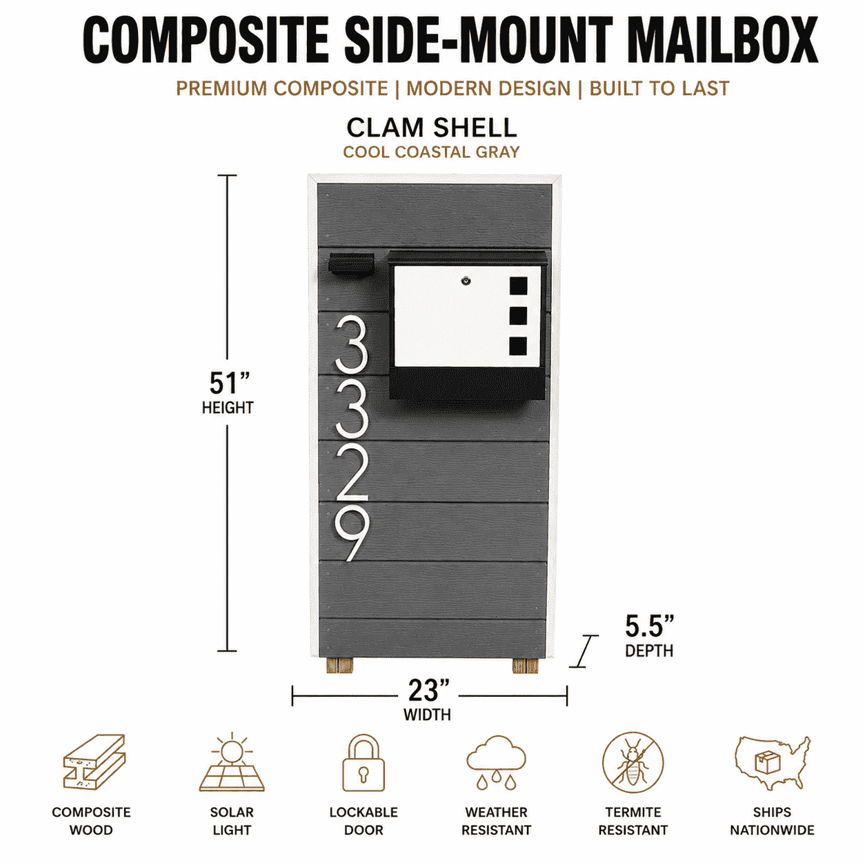 Composite Side-Mount Mailbox