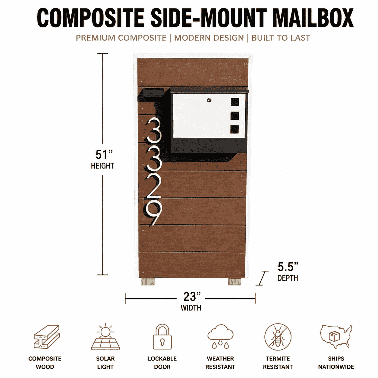 Composite Side-Mount Mailbox