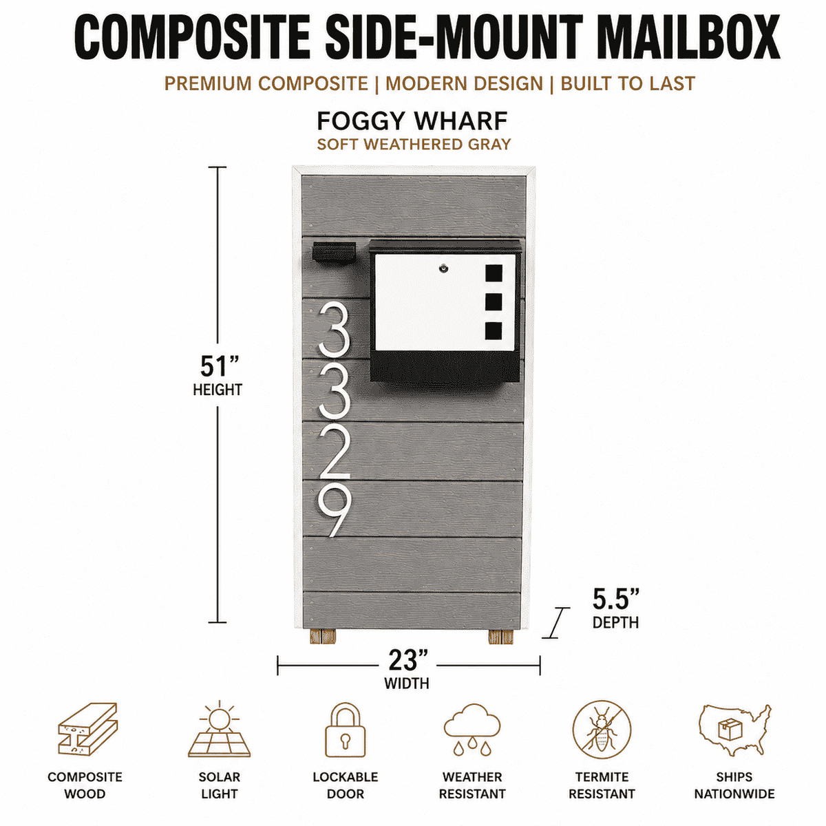 Composite Side-Mount Mailbox