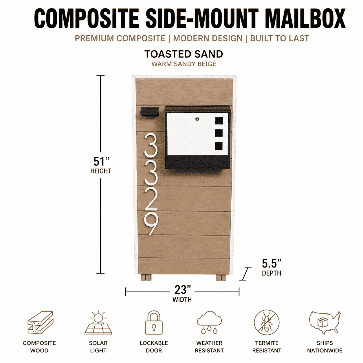 Composite Side-Mount Mailbox