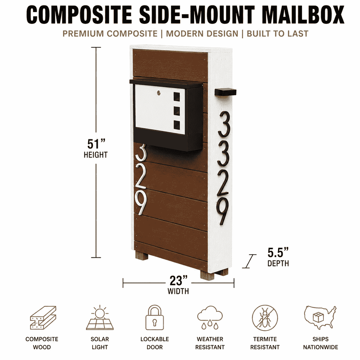 Composite Side-Mount Mailbox