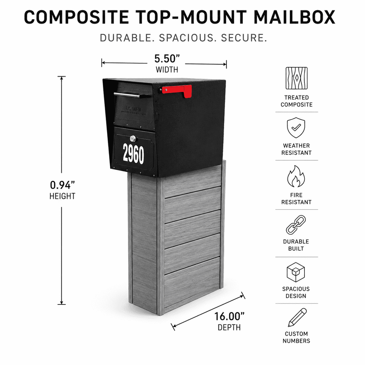 Composite Top-Mount Mailbox
