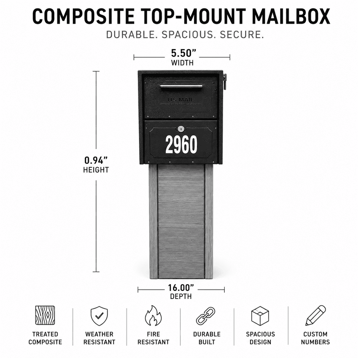 Composite Top-Mount Mailbox