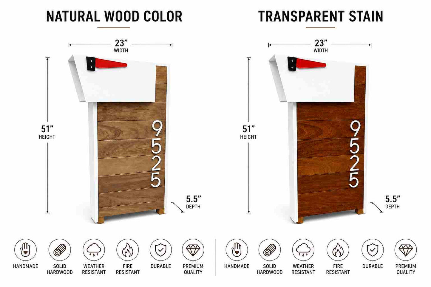 Cumaru Hard Wood Top-Mount Mailbox