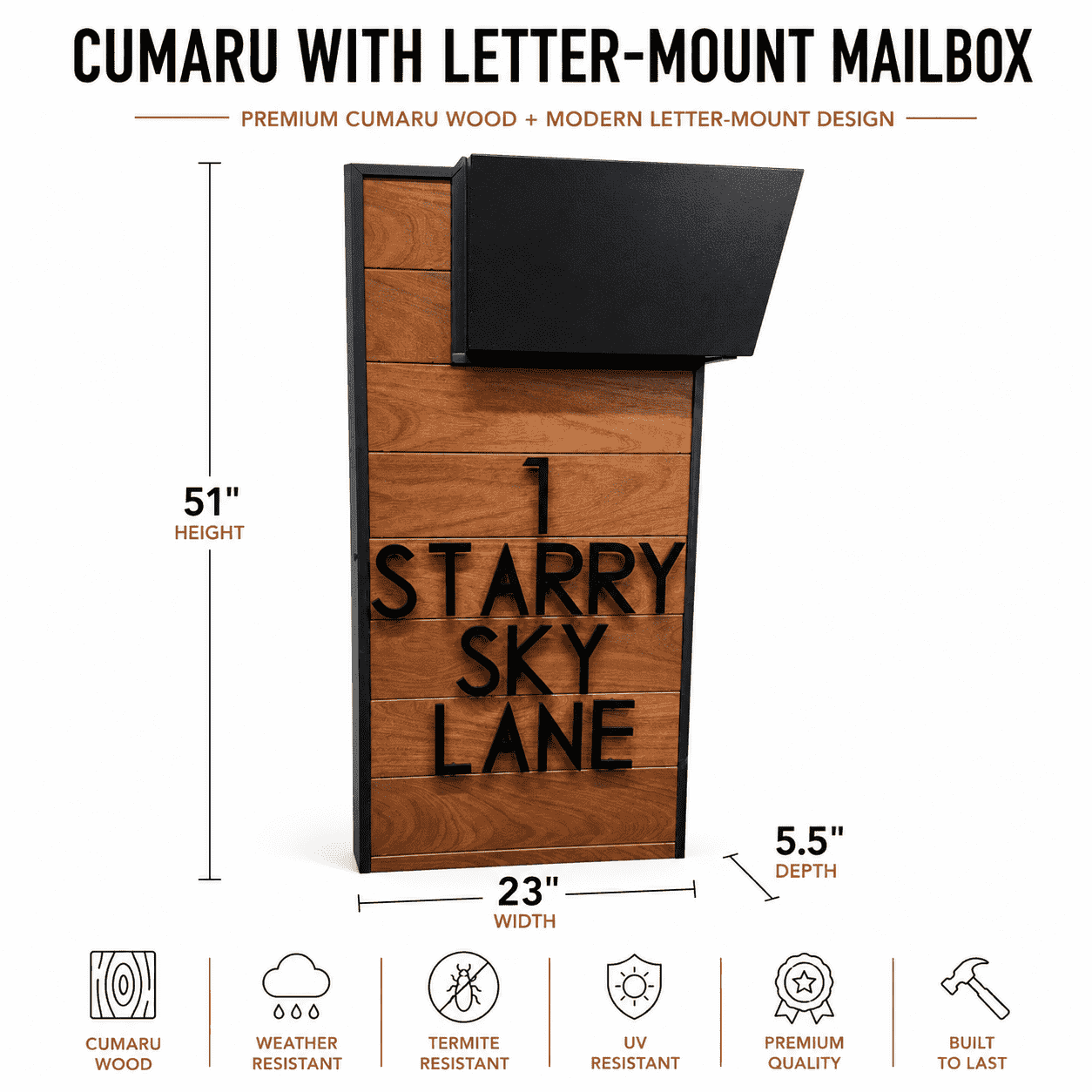 Cumaru with Letter-Mount Mailbox