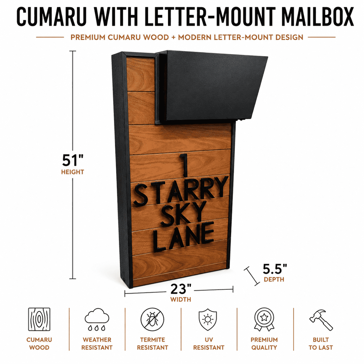 Cumaru with Letter-Mount Mailbox
