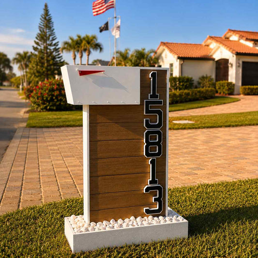 Custom Composite Mailbox with Solar LED Light