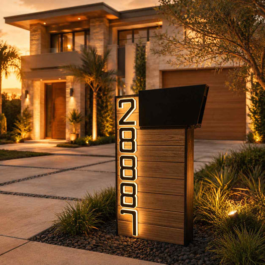 Custom Composite Mailbox with Solar LED Light