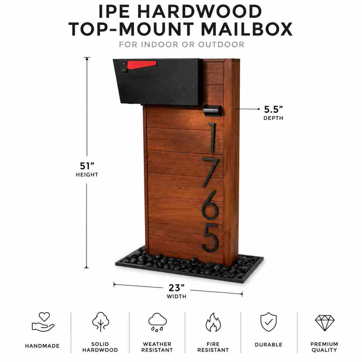 IPE HardWood Top-Mount Mailbox