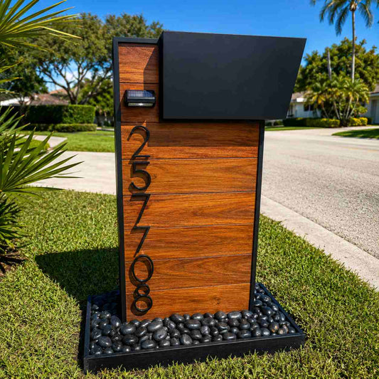 Jatoba Hard Wood Top-Mount Mailbox