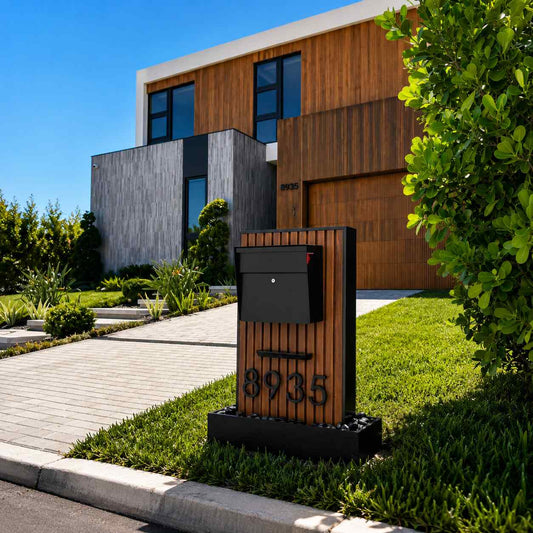 NORX Vertical Slat Premium Mailbox | Bella Master Mailbox exterior