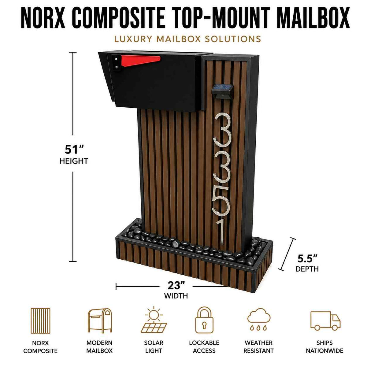 Norx Composite Top-Mount Mailbox