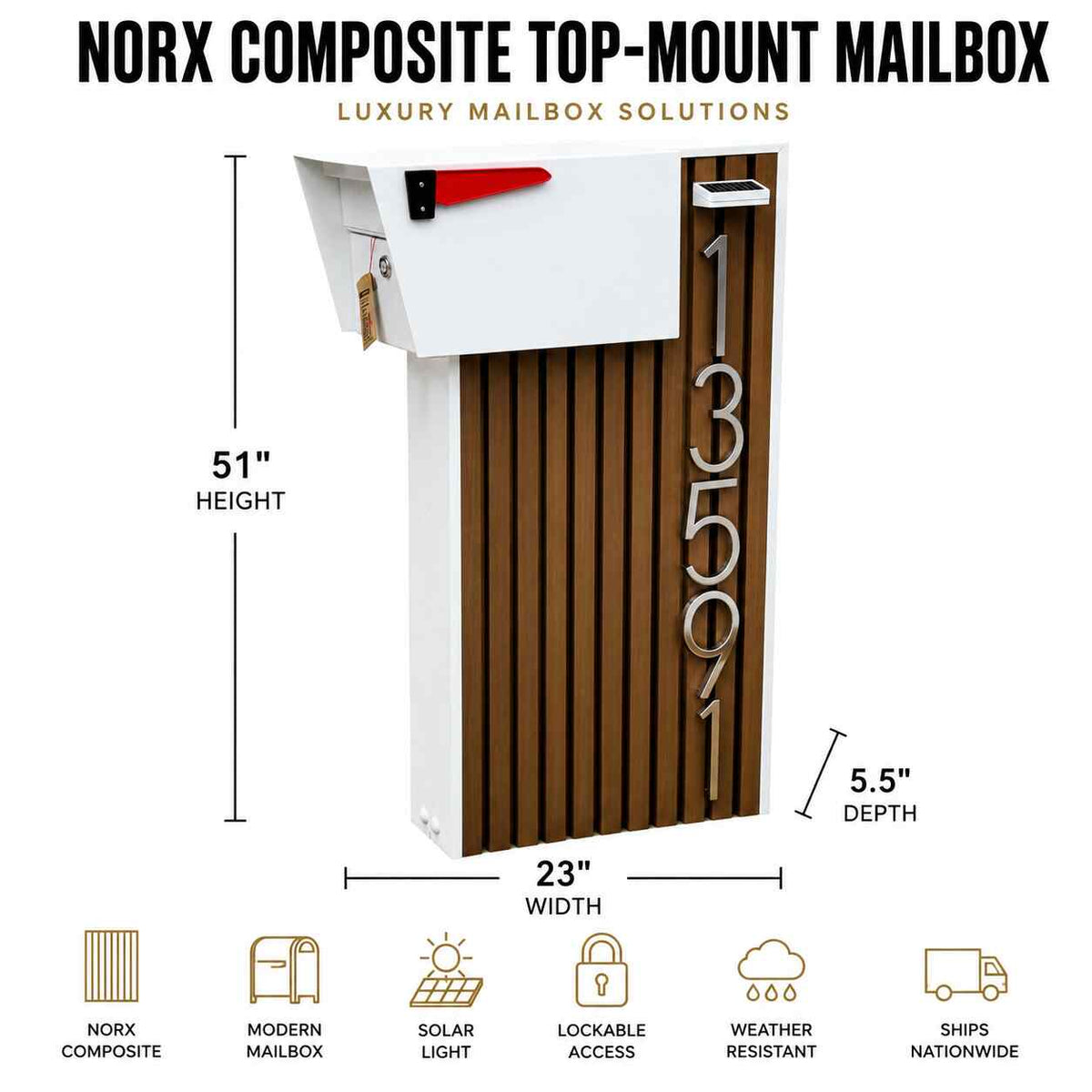 Norx Composite Top-Mount Mailbox