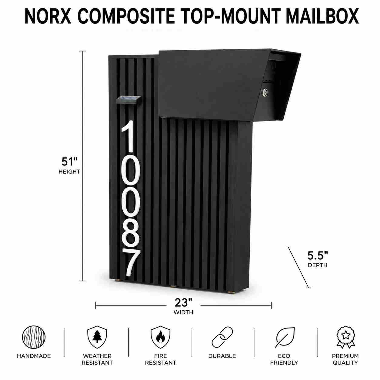 Norx Composite Top-Mount Mailbox