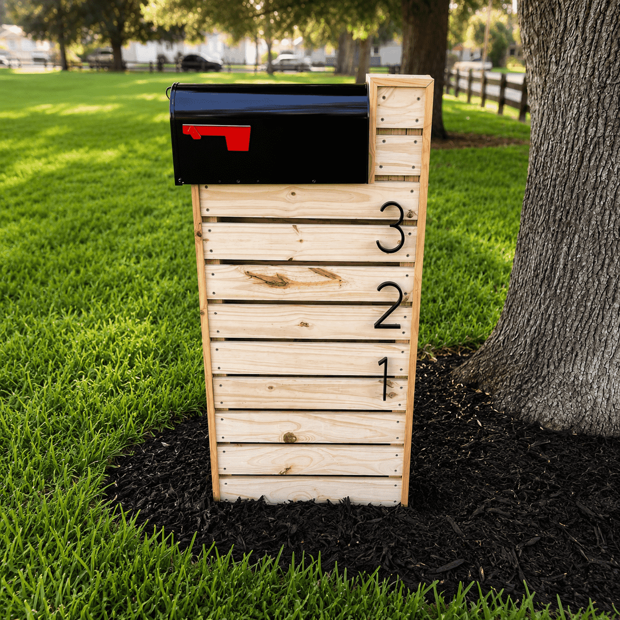 Painted Wood Top-Mount Mailbox