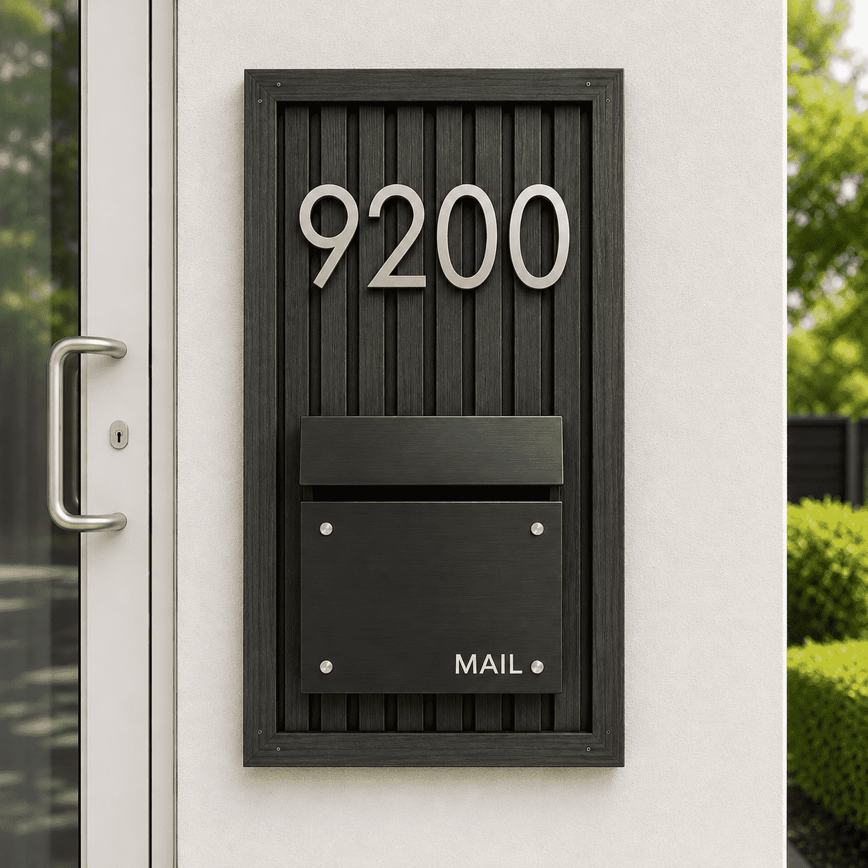 Slatwall Address Sign with Mailbox