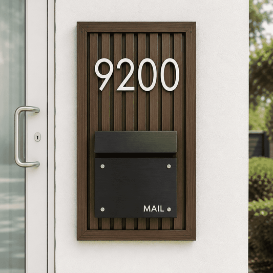 Slatwall Address Sign with Mailbox