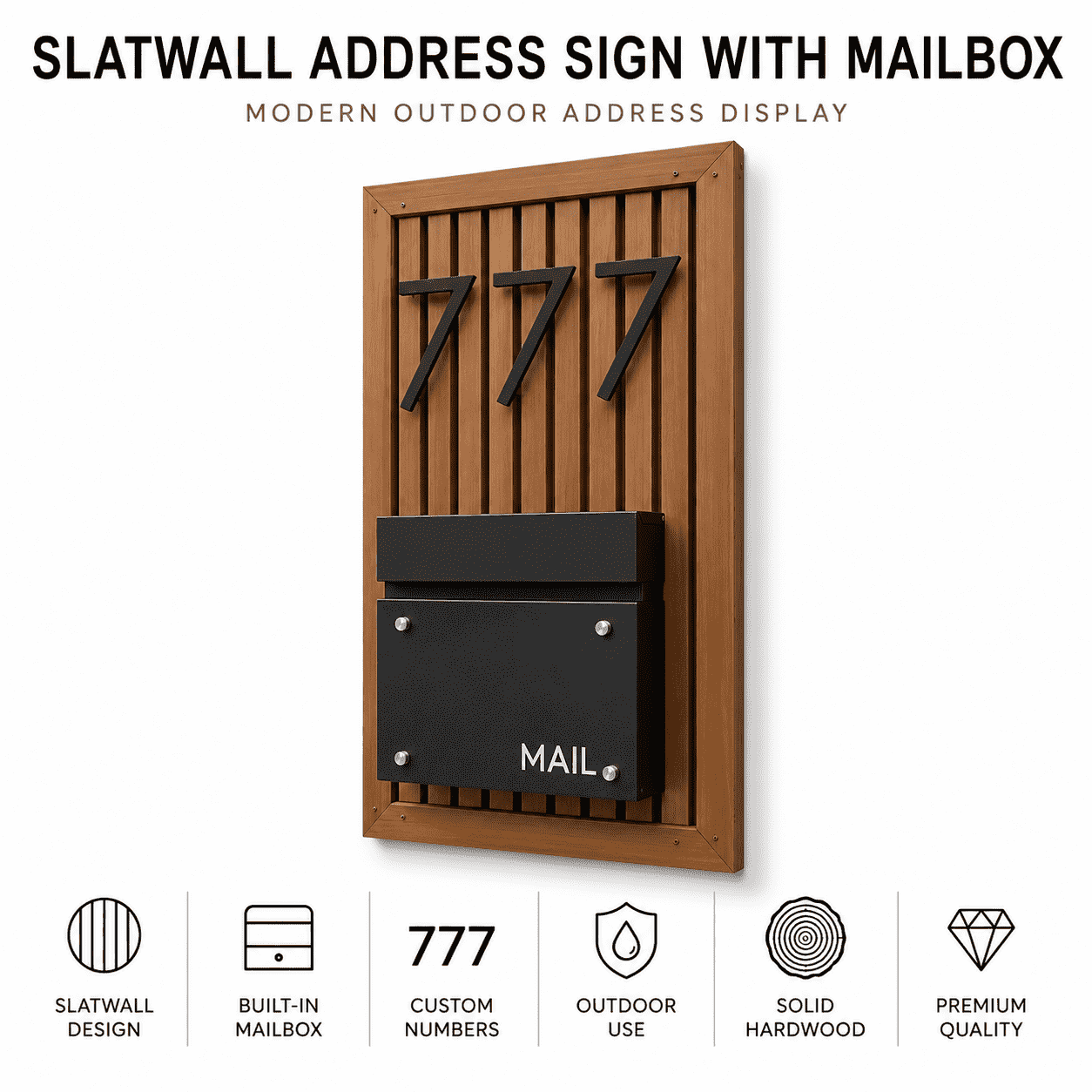Slatwall Address Sign with Mailbox