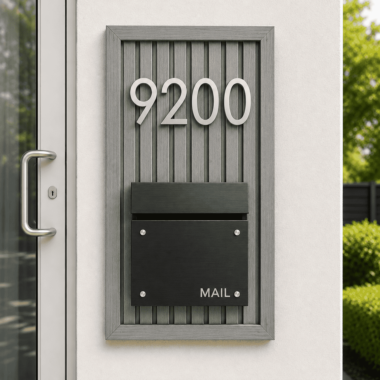 Slatwall Address Sign with Mailbox