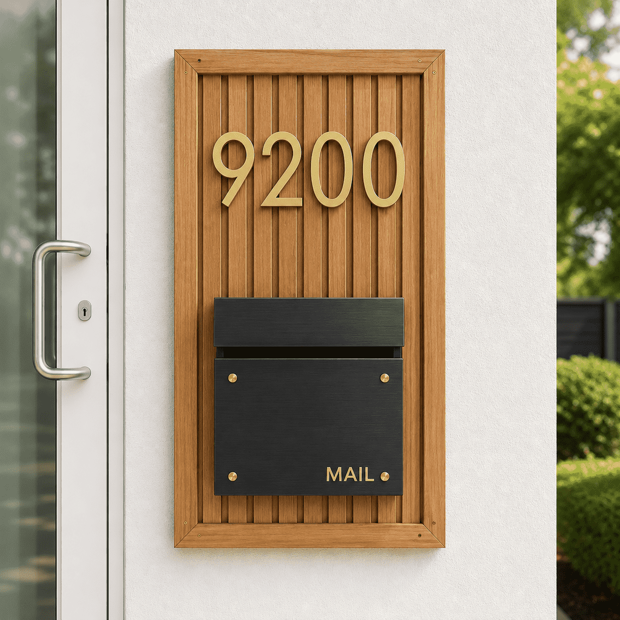 Slatwall Address Sign with Mailbox