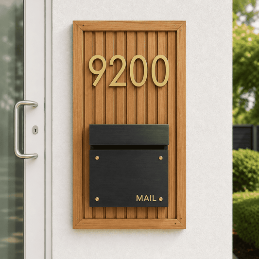 Slatwall Address Sign with Mailbox
