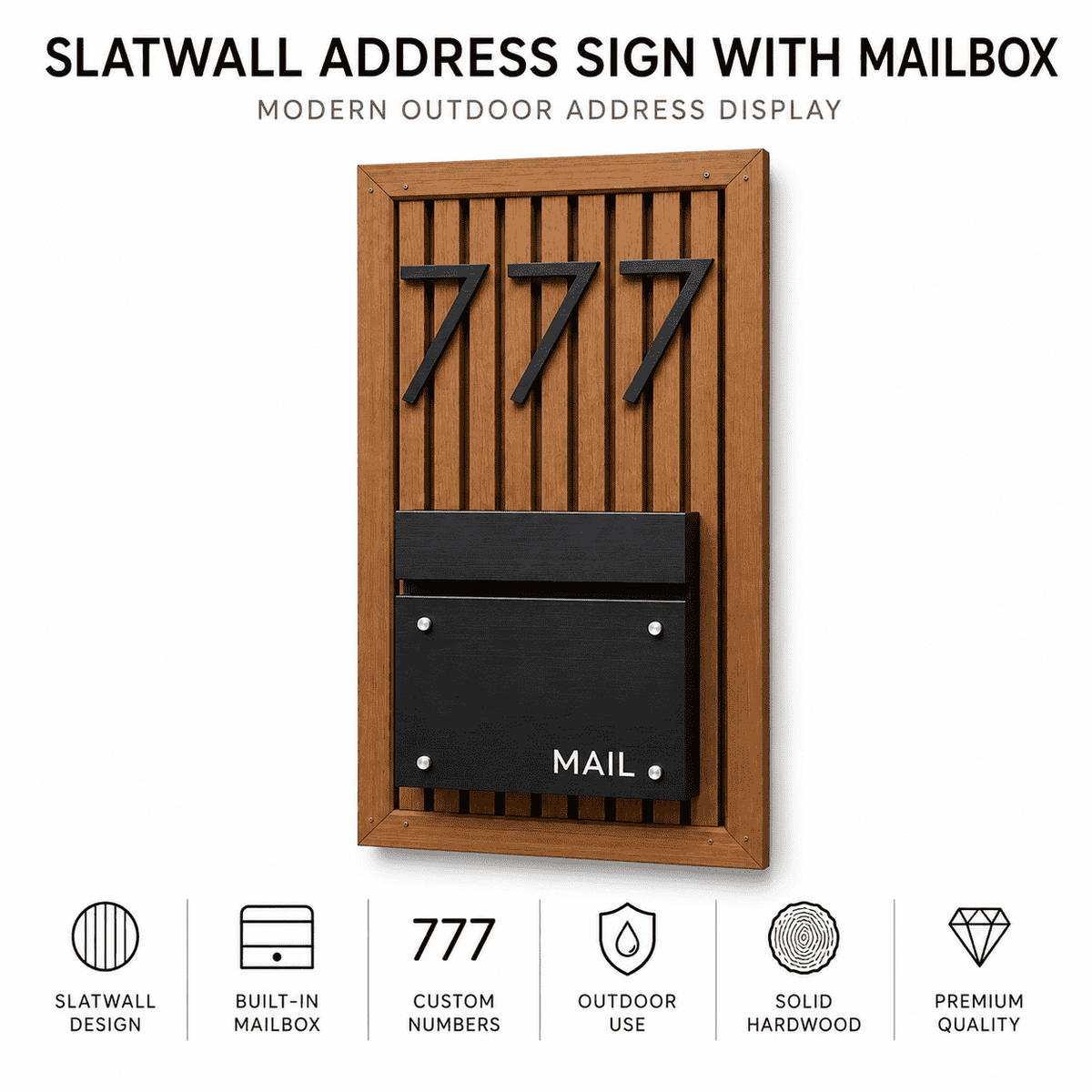 Slatwall Address Sign with Mailbox