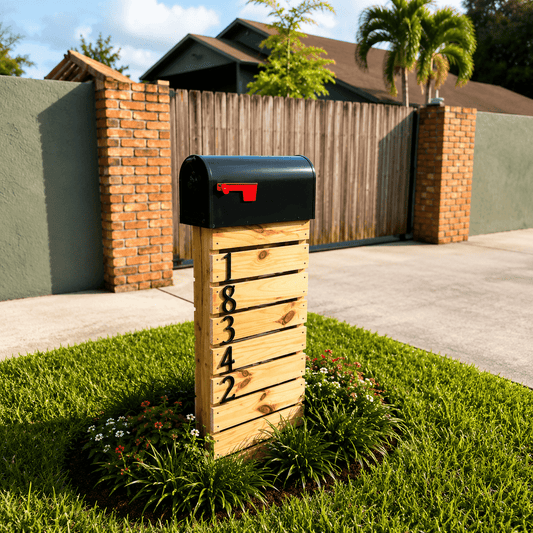 Baby Stained Wood Top-Mount Mailbox