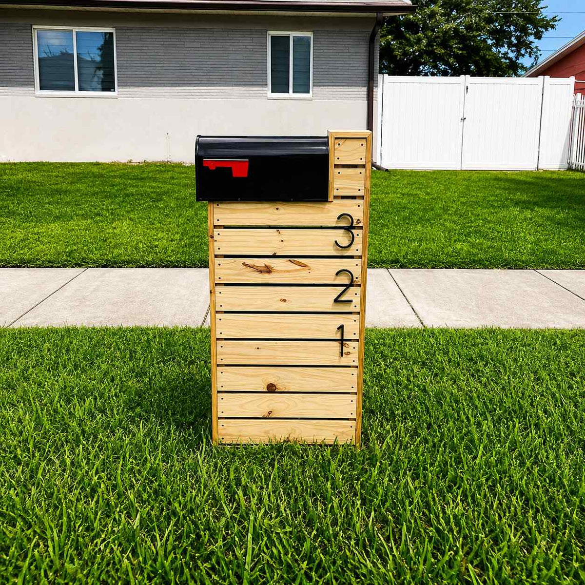 Stained Wood Top-Mount Mailbox