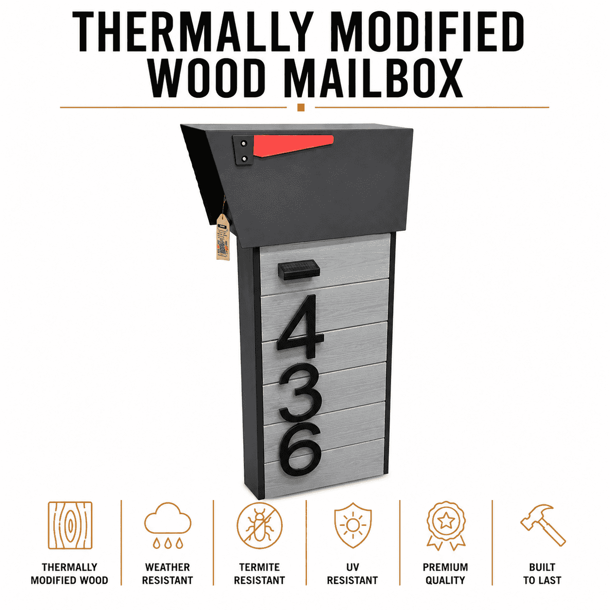 Baby Thermally Modified Wood Mailbox