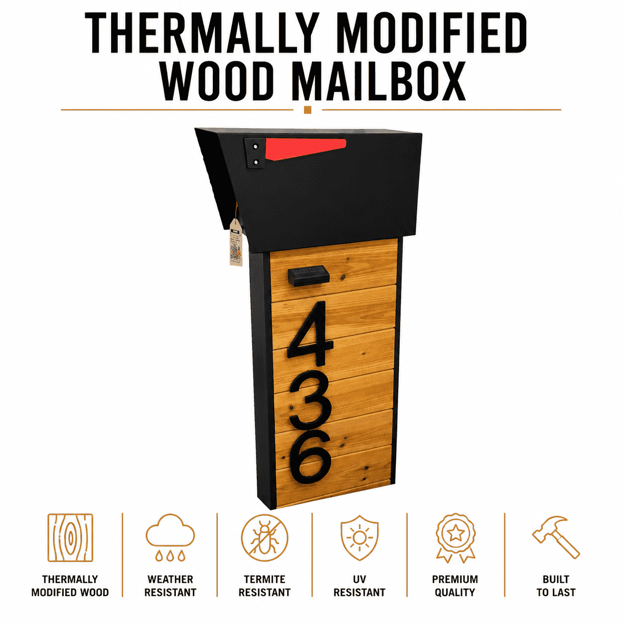 Baby Thermally Modified Wood Mailbox