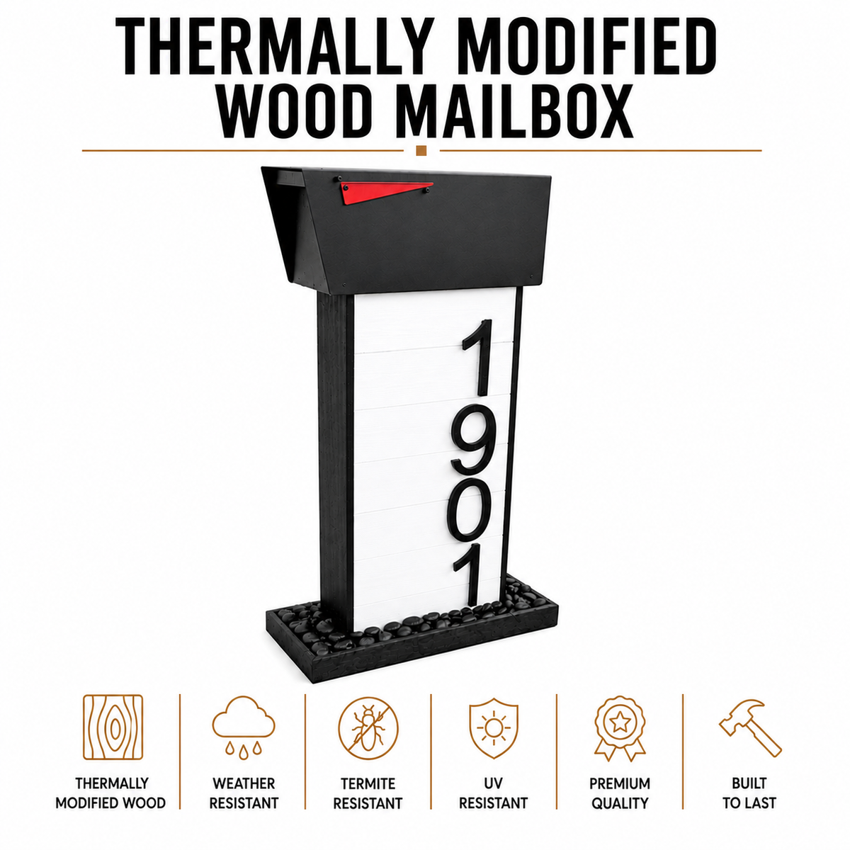 Baby Thermally Modified Wood Mailbox