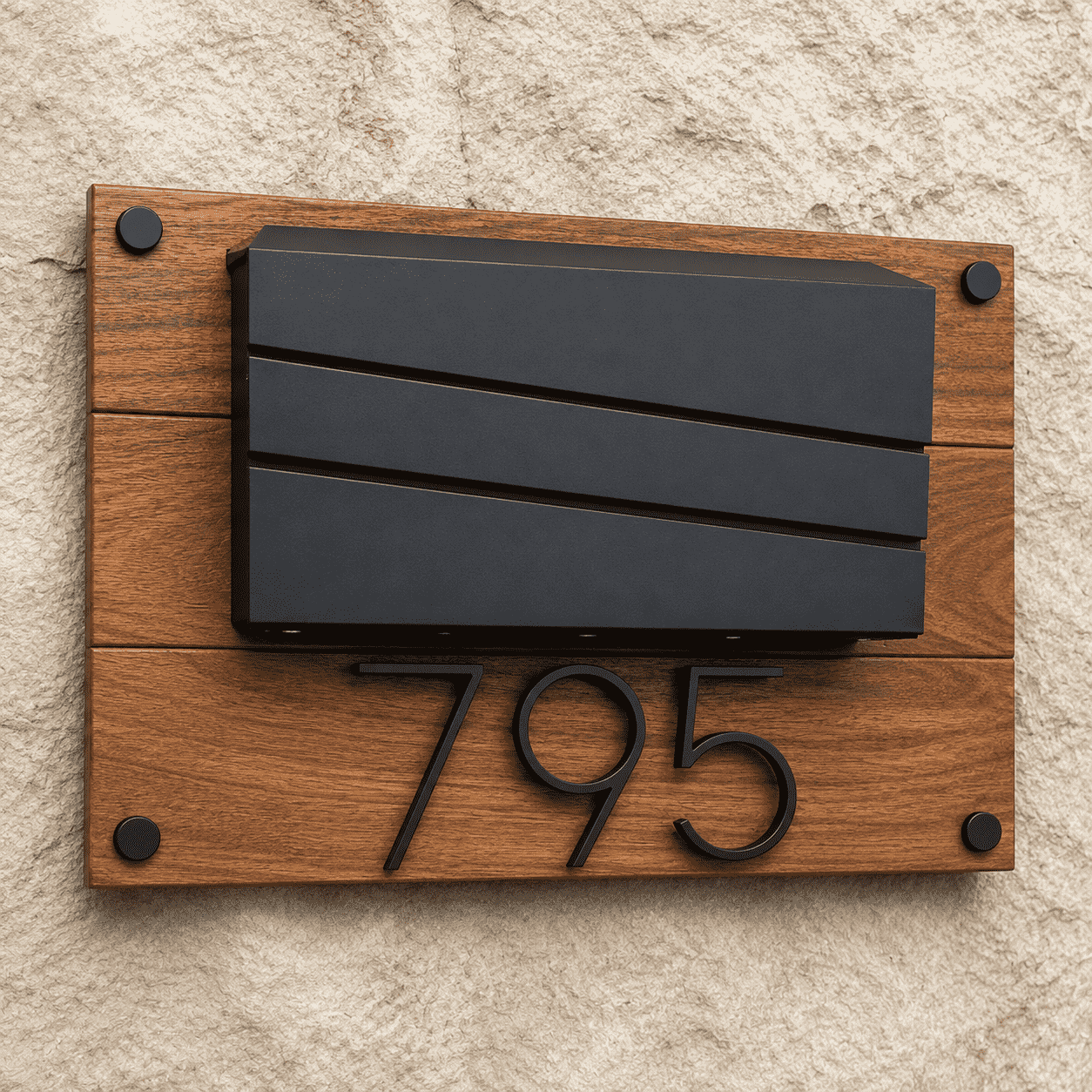 Wood Address Sign - Cumaru Wood