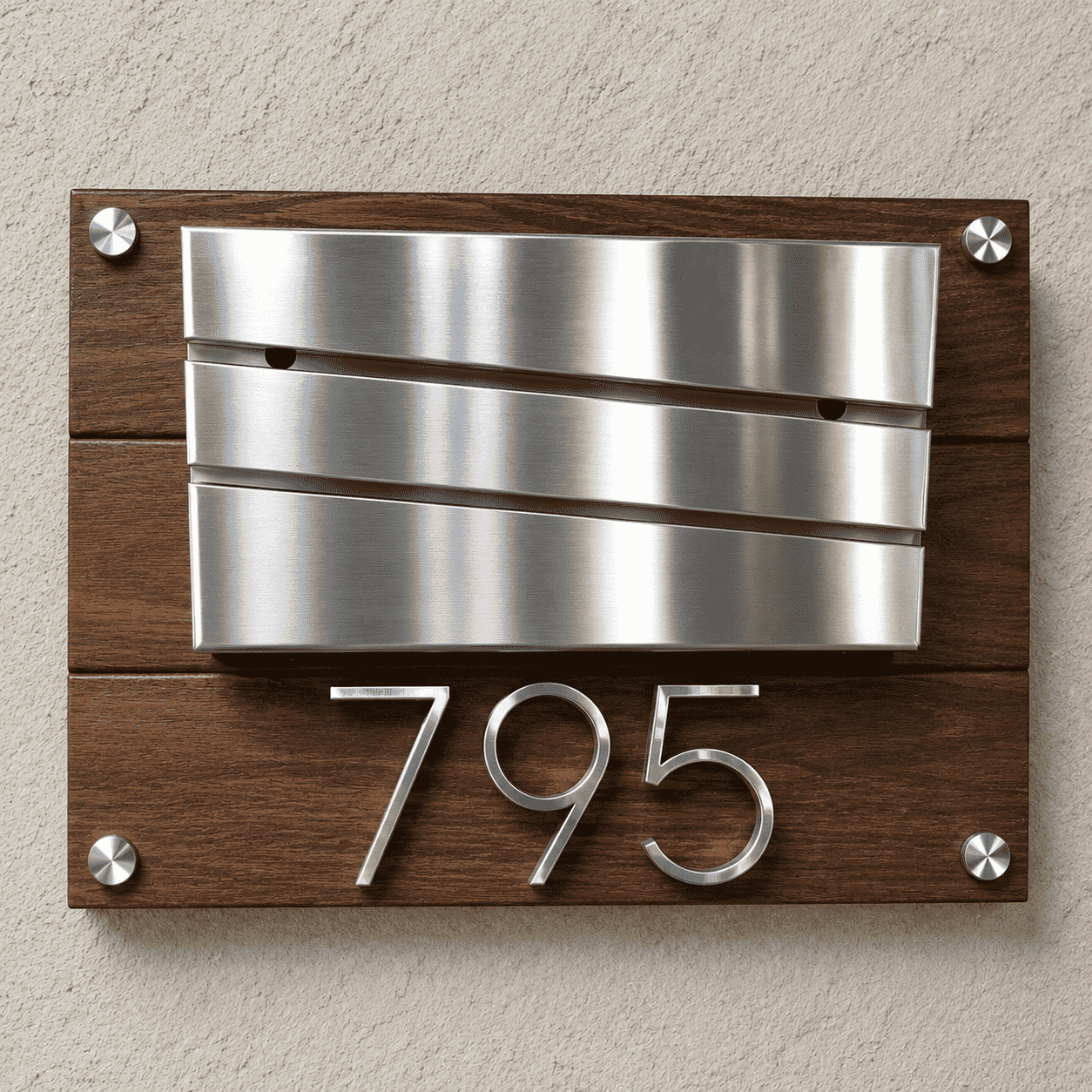 Wood Address Sign - Cumaru Wood