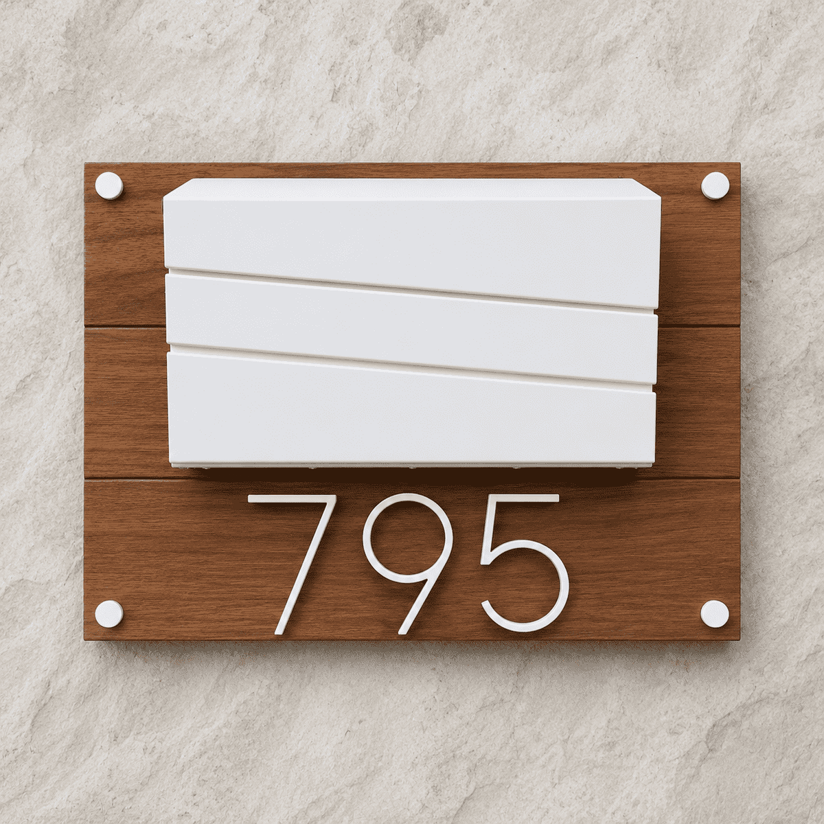 Wood Address Sign - Cumaru Wood
