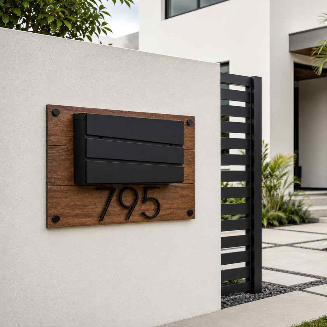 Wood Address Sign - Cumaru Wood