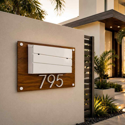 Wood Address Sign - Cumaru Wood