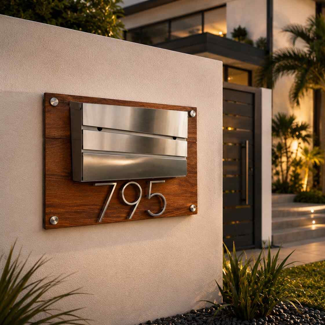 Wood Address Sign - Cumaru Wood