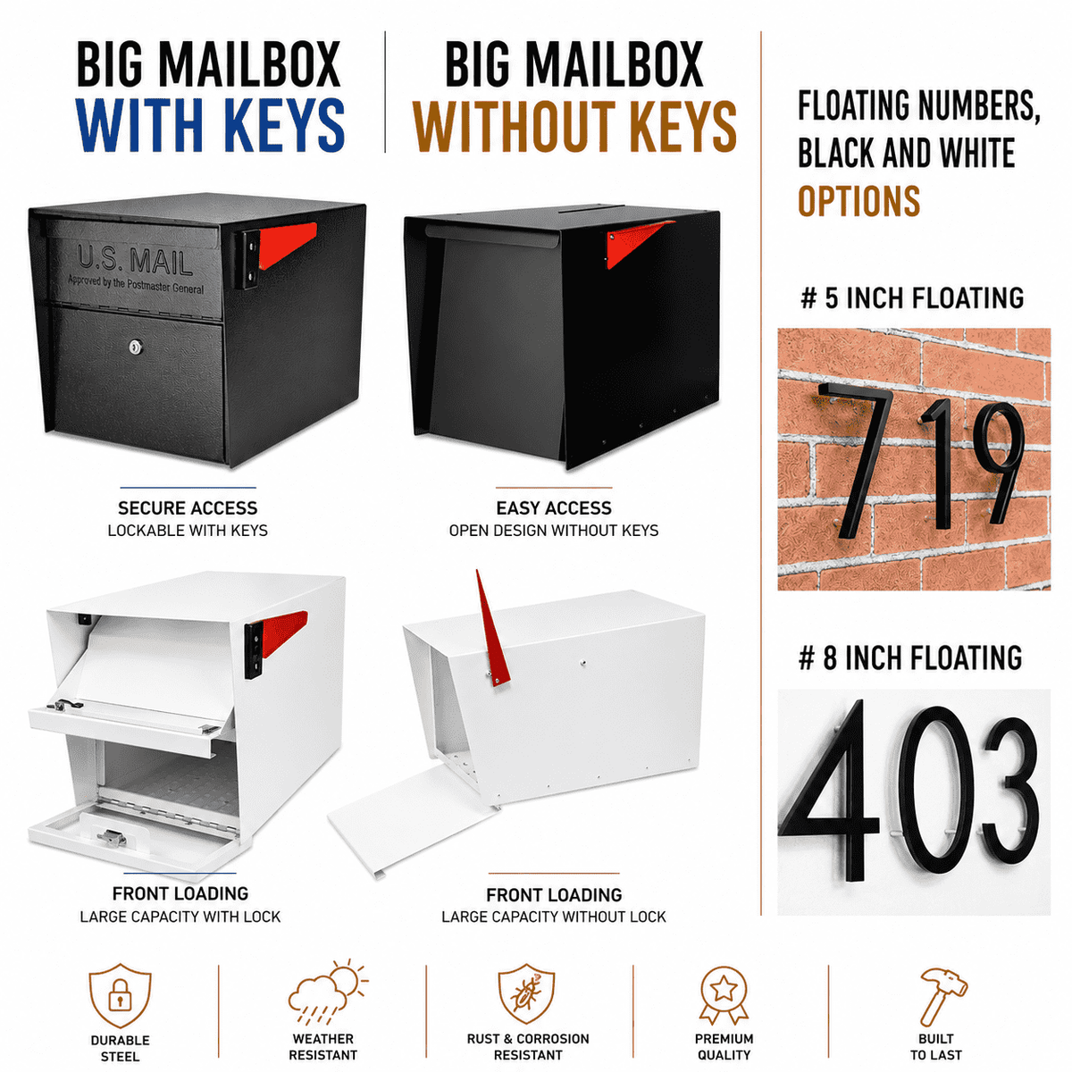 Baby Composite Mailbox With House Numbers