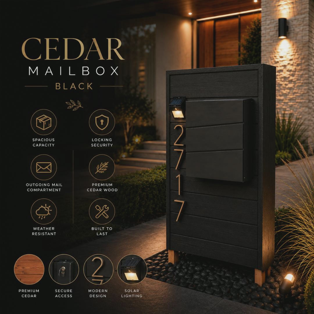Cedar Mailbox Black - BELLA MASTER MAILBOX